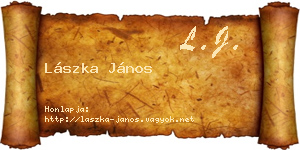 Lászka János névjegykártya